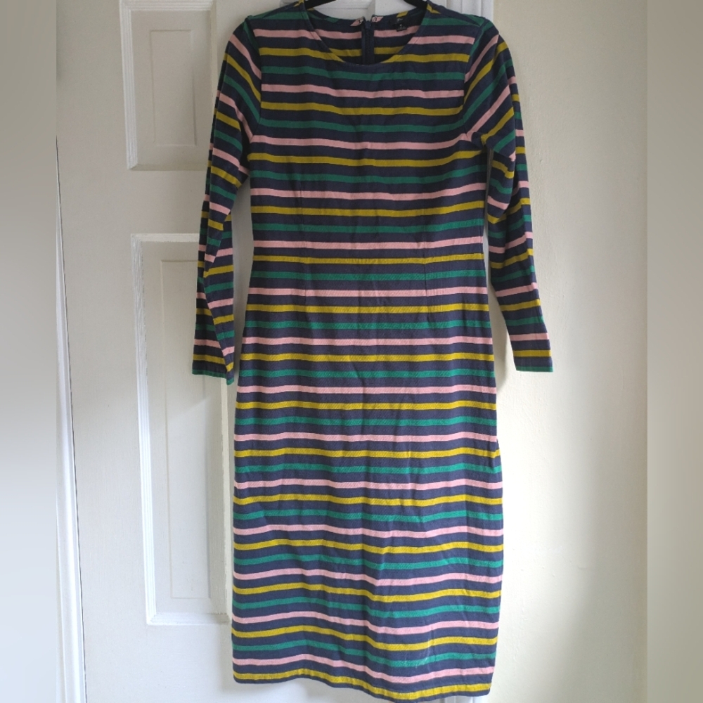 J. Crew Striped Midi Sheath Dress Size 6